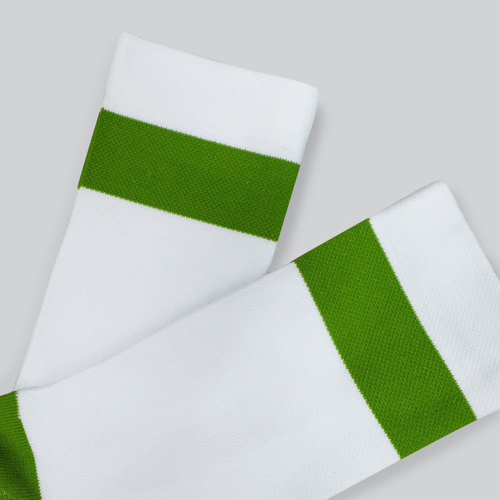 
                  
                    Stripe Team Sock - White / Green
                  
                
